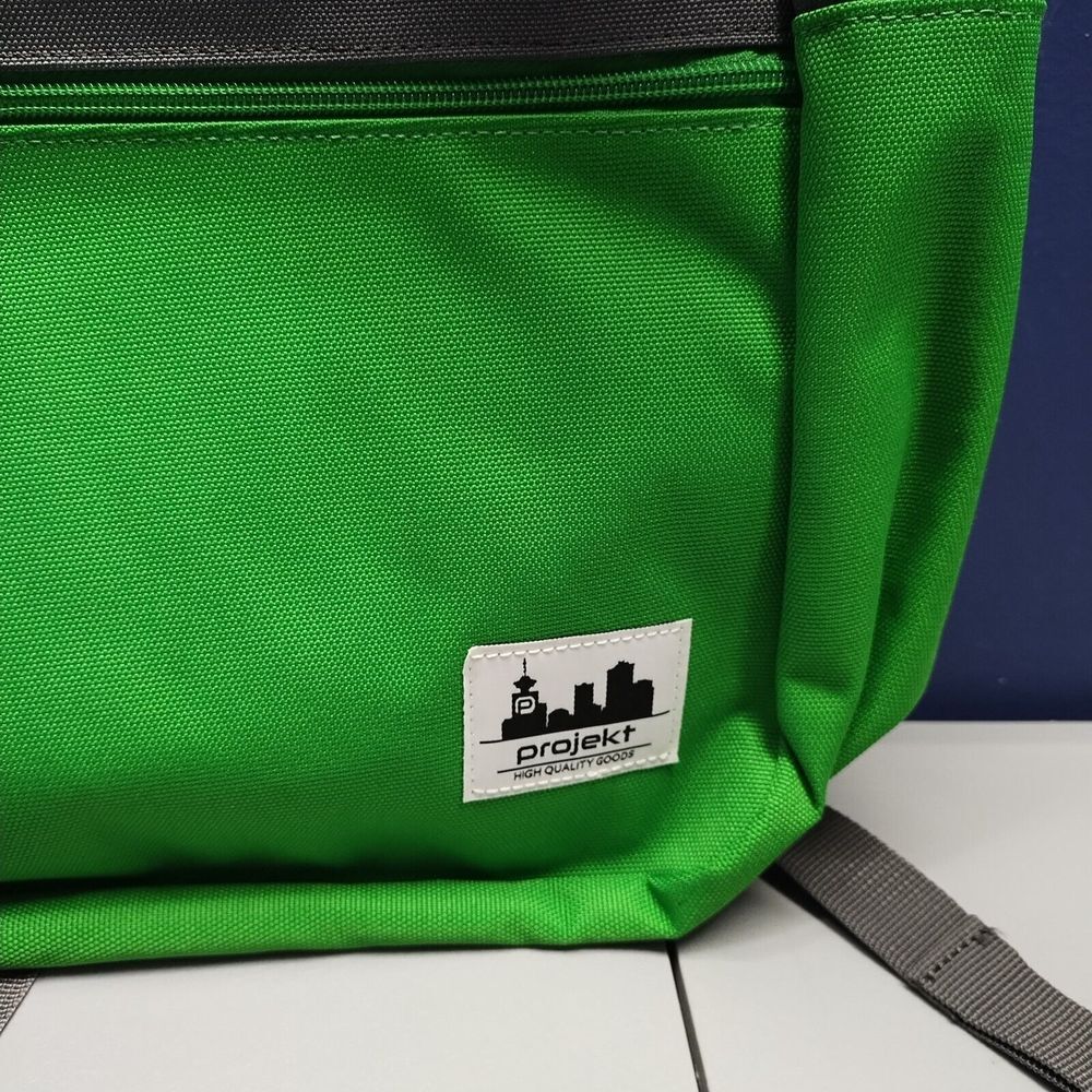 Project Karl Unisex Backpack Green Gray Canvas Adjustable Straps Water Resistant - Picture 2 of 16